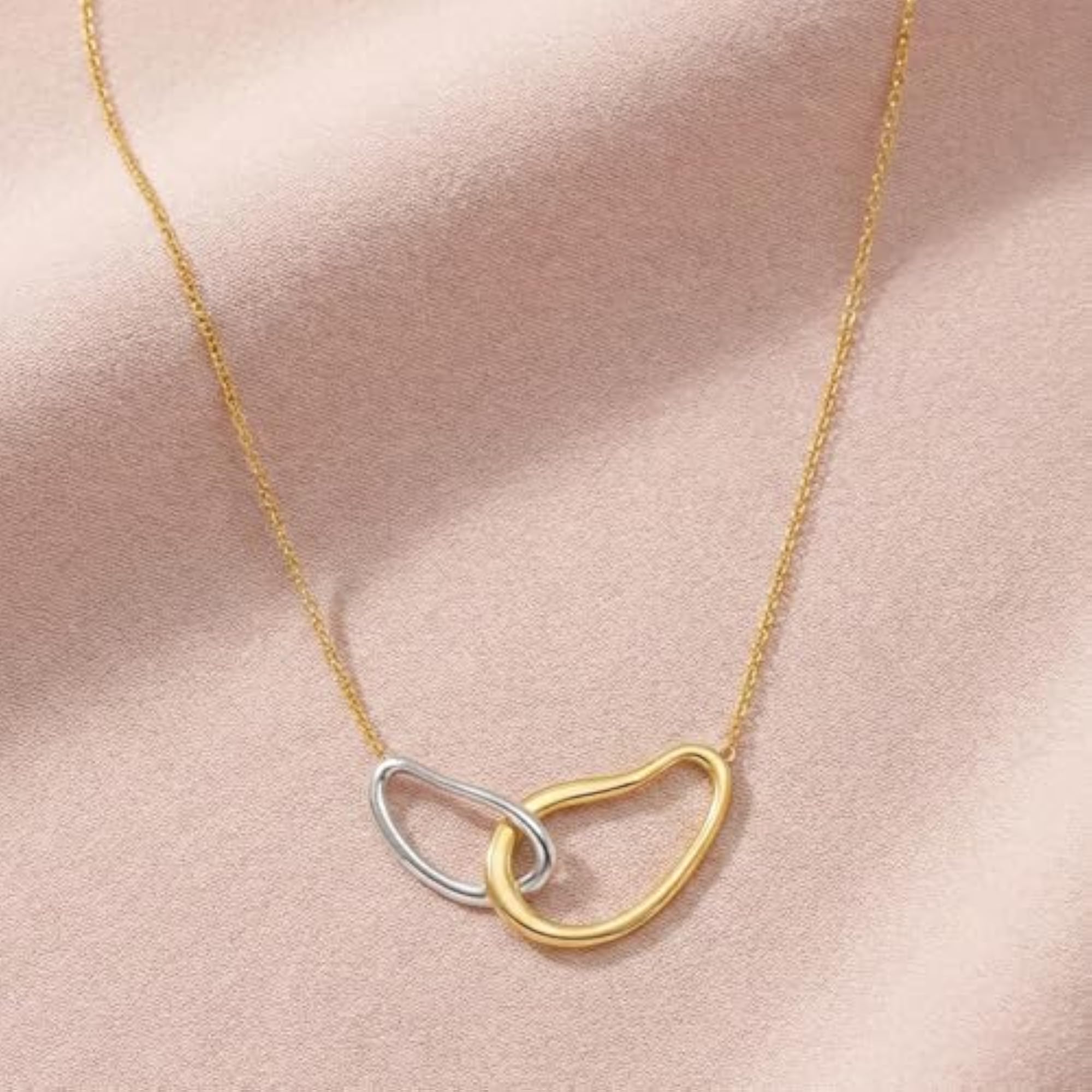 Women's 925 Sterling Silver Dual-Tone Connect Necklace, Gift for Her