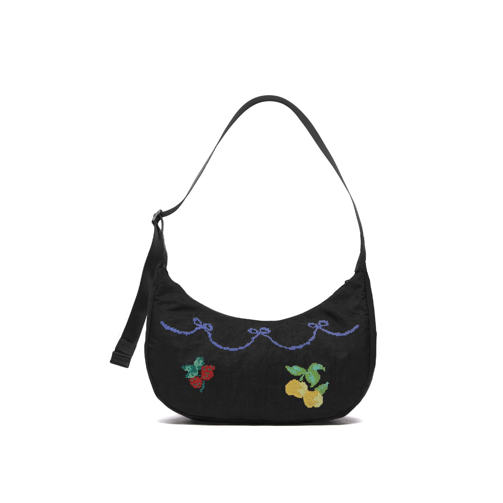 Medium Nylon Crossbody Crescent Bag: Slouchy Style Shoulder Casual with Adjustable Strap