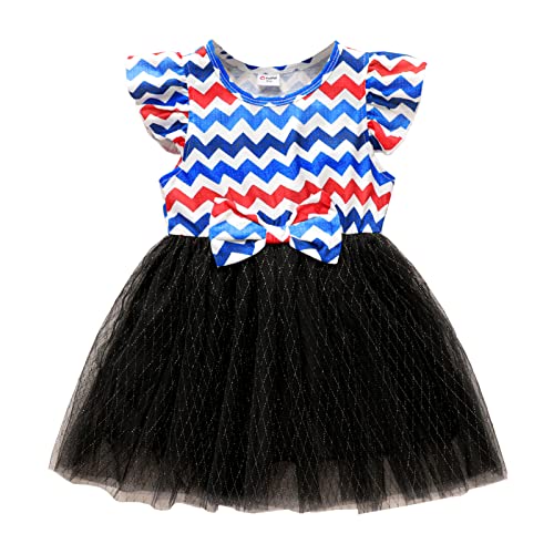 Patpat Toddler Girls Dresses Girls Mesh Princess Party Dress Independence Day Red Independence Day 2 18 Months #TOP24