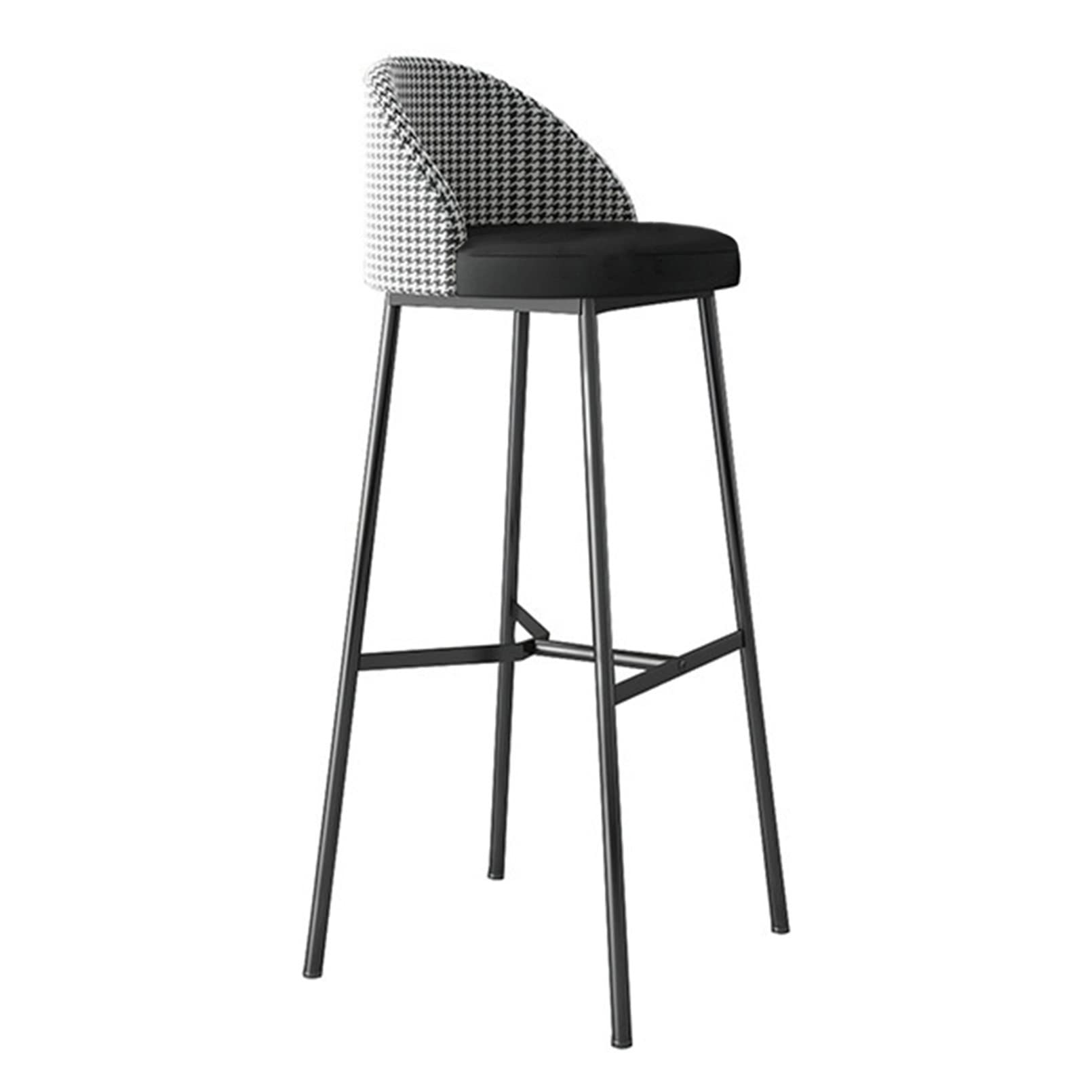 Tabouret de bar en métal avec siège rembourré pour îlot de cuisine ou comptoir de bistrot chic