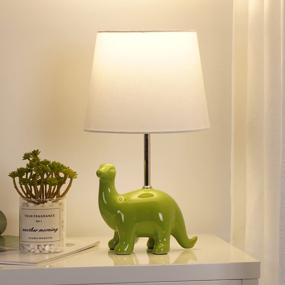 Dinosaur Table Lamp For Boys Bedroom Decor With LED Bulb Dinosaur Table Lamp  For Kids - 13 Inch Green Dinosaur Bedside Lamp With LED Bulb For Boys Room  Dino Lamp, image size:1000x1000