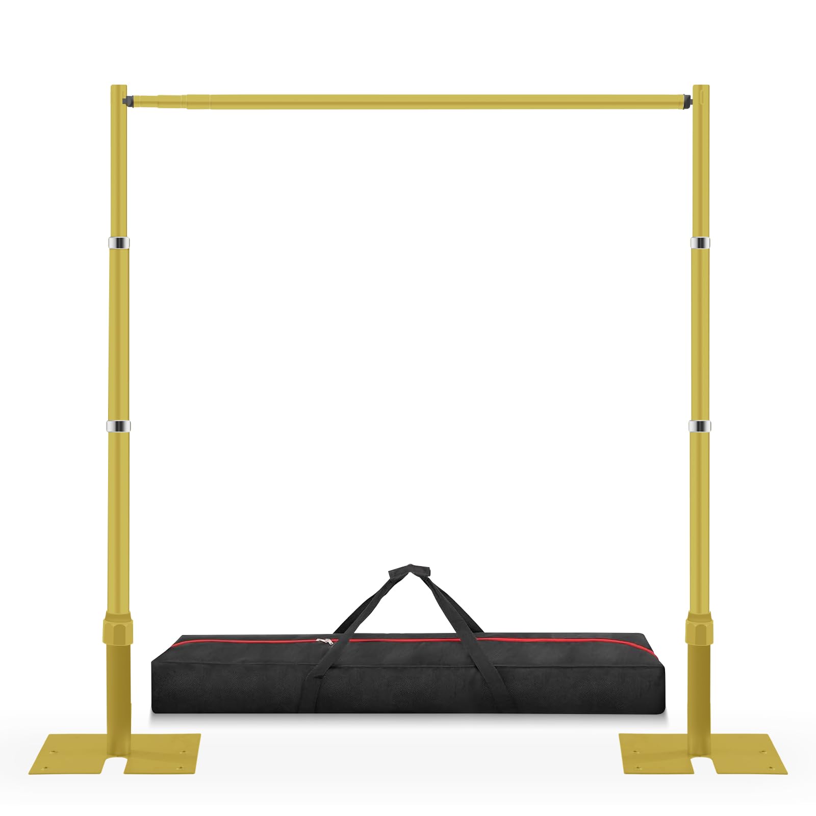 jiang&rong 10ft x 10ft adjustable backdrop stand kit - heavy duty pipe and drape stand for wedding, birthday party, banquet decorations (golden)