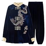 abito cinese kung fu, abito tai chi, morbido kung fu set inverno arti marziali uniforme velluto tai chi abbigliamento abbigliamento caldo for donna wudang cappotto uomo abiti da allenamento (color : r