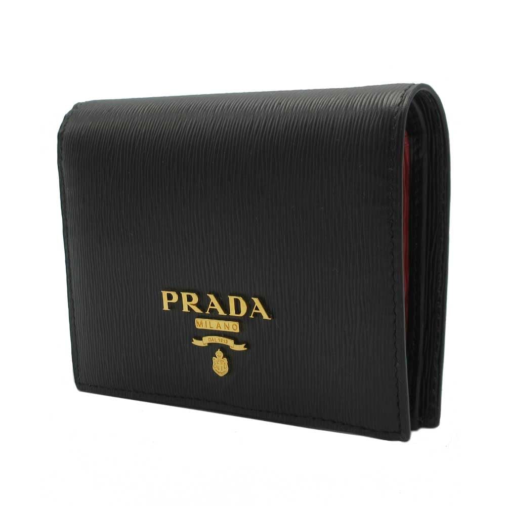 Amazon | [Prada] [プラダ] 二つ折り財布 型押しレザー(縦シワ