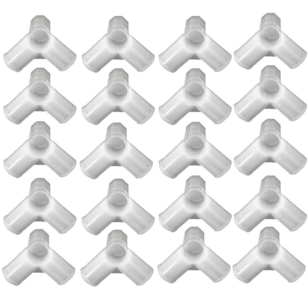 Plastic 3 Pole PP Connector, Inner Diameter 12.7 Mm Folding Cloth Shoe Rack And Wardrobe, White, Pack of 20-image-42