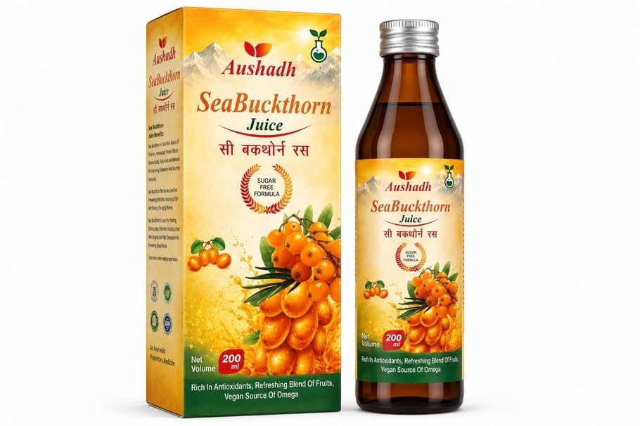 Aushadh SeaBuckthorn Juice | Sugar Free | Rich in Antioxidants & Omega 3679 | Vegan | No Added Preservatives | 200ml-picture-19