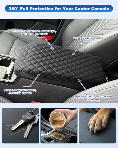 Image of CDEFG for 2026 Kia Sorento Center Console Cover for 2026 Kia Sorento Accessories Armrest Cover Middle Console Protector Arm Rest Pad Leather
