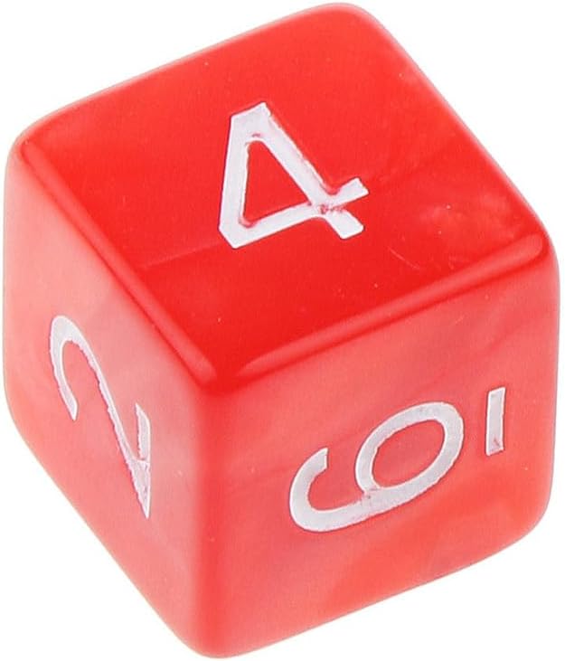 10PCS Polyhedral Dice D6 Dice 16mm Acrylic 6 Sided Dice Double Colors Game Dice for RPG MTG DND Dice Table Games (Red)