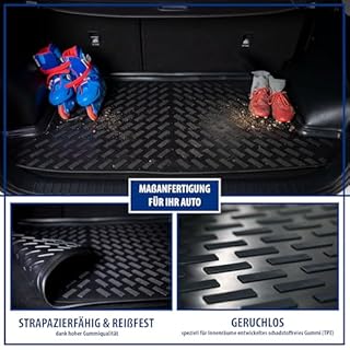 ELMASLINE Tappetini in gomma 3D e vasca per bagagliaio per Audi Q3 (F3) 2018-2024 | Tappetini | Tappetino per bagagliaio | Accessori