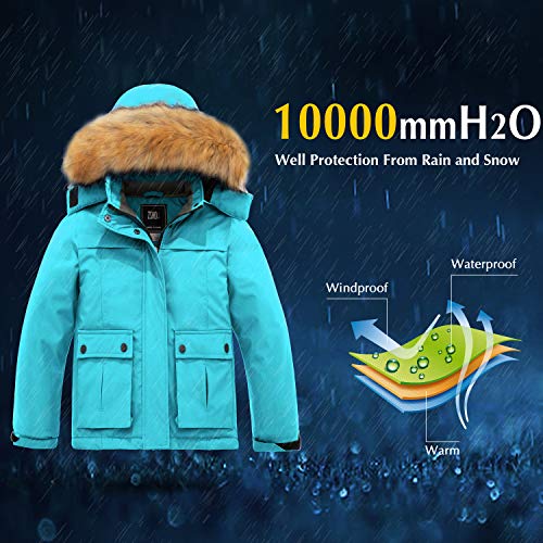 image for ZSHOW Girls' Mountain Ski Jacket Soft Fleece Lined Fur Hooded Winter O