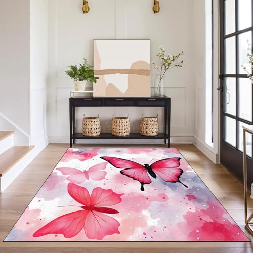 Tapete decorativo rosa para niñas 120x80 cm miniatura 1