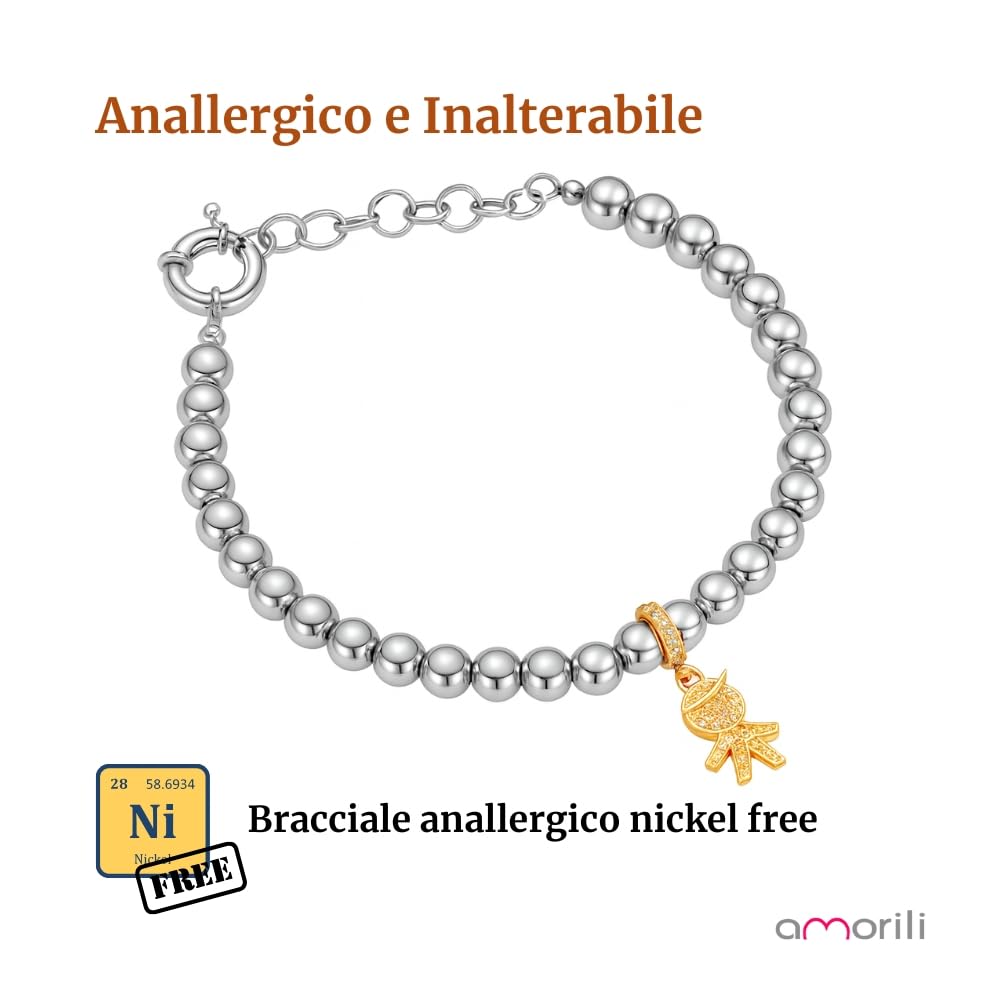 Bracciale Nascita Bimbo Maschietto Donna in Bronzo con Zirconi Brillanti | Braccialetto Elegante Regolabile | Gioiello Luminoso Futura Mamma Baby Shower Battesimo Regalo bcc2535b