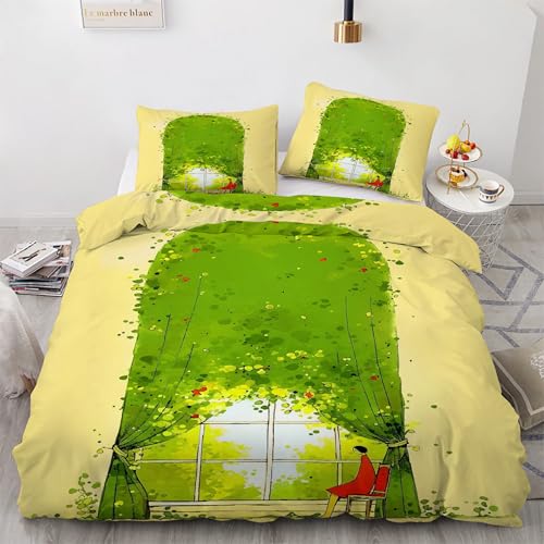 Ensemble de literie 3 pièces avec housse de couette 160x200 microfibre et taies d'oreiller - 2