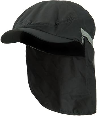 MG UV 50+ Talson Zippered Back Flap Ivy Cap - Charcoal OSFM