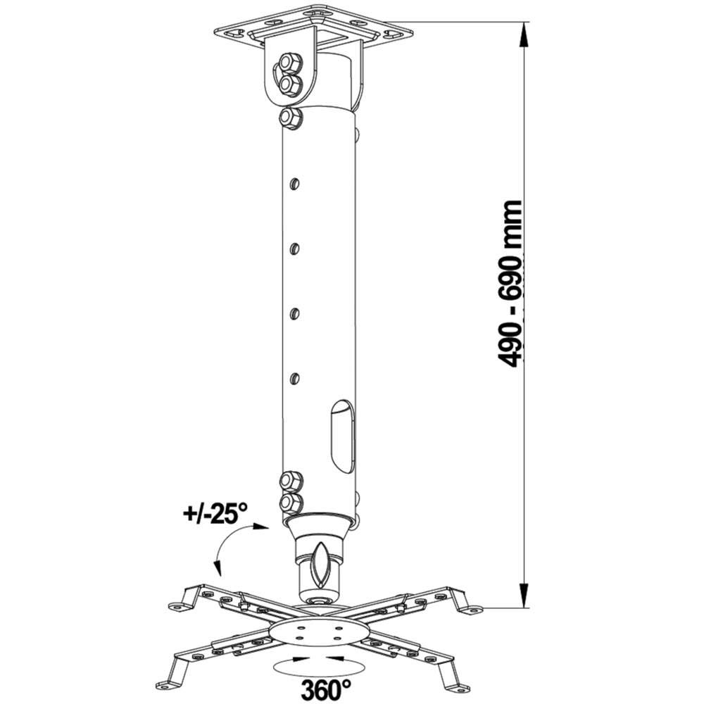 Support plafond pour projecteur My Wall H16-8WL inclinable, rotatif blanc