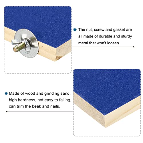PATIKIL Bird Perch Stand Platform, Parrot Stand Platform Playground Paw Grinding Clean for Parakeet Cockatiel Cage Accessory Blue - Image 4
