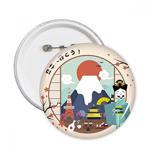 Pins vêtement volcan voyage japonais multicolore pour customisation textile