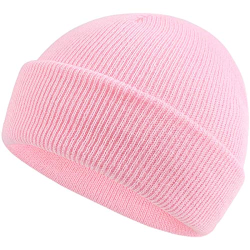 1-5 Years Old Childrens Classic Winter Knit Kids Hat Skull Cap Toddler Boys Autumn Fisherman Beanie (Pink, one Size)