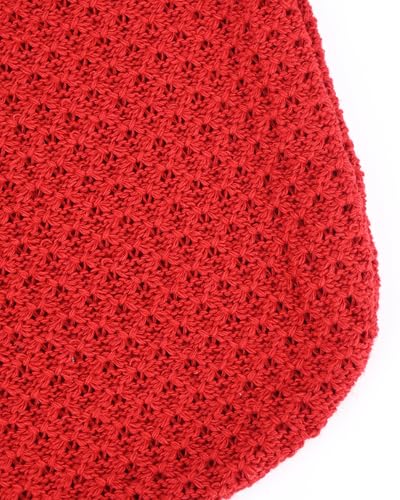 Bolso de playa de crochet rojo para mujer miniatura 6