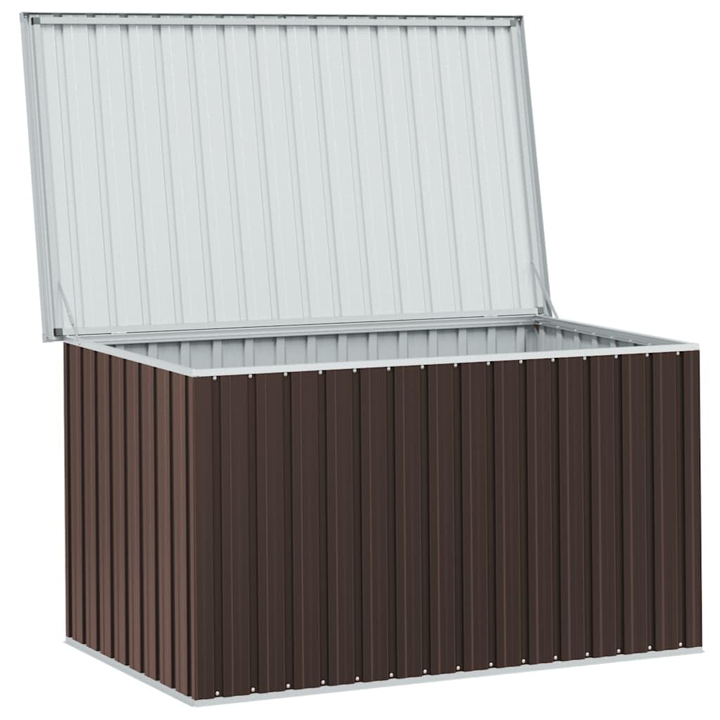 Générique Cassapanca da giardino marrone 171 x 99 x 93 cm, contenitore esterno in acciaio zincato per cuscini, cuscini, coperte e giocattoli su terrazza