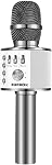 BONAOK Microphone sans fil Bluetooth Karaoke,3-in-1 Instrument portable Microphone sans fil Mic Haut-parleur Accueil Fête Anniversaire pour tous les Smartphones (Pinkcolor)