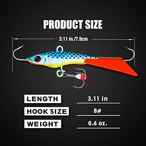 Goture ice Fishing jigs Walleye ice Fishing Lures Crappie kit Glow Dark Saltwater for Saltwater and Freshwater Fishing baits and Lures for bass