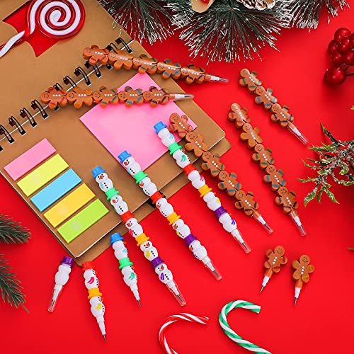 Set de 39 lápices de colores apilables navideños miniatura 4