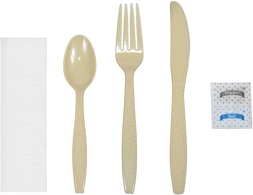 Daxwell Plastic Cutlery Kits, Heavyweight Polystyrene (PS