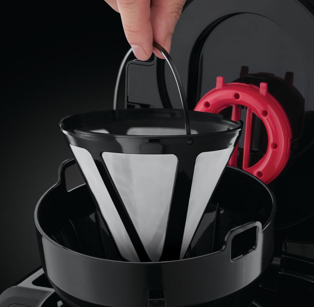 Russell Hobbs Kaffeemaschine [Brausekopf für optimale Extraktion&Aroma] Adventure (1 bis 10 Tassen, 1,25l Glaskanne,Warmhalteplatte, Abschaltautomatik,Tropf-Stopp, 1100W) Filterkaffeemaschine 24010-56