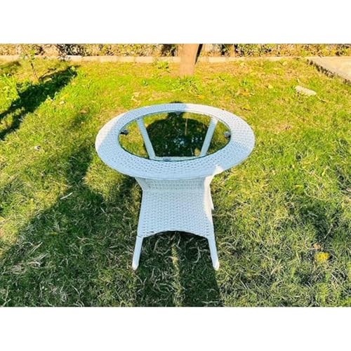 Image of Furniture Designer Patio Chair Set for Garden|| Balcony|| Terrace|| Coffee|| Patio ||Wicker Seating Chair and Table Set Outdoor Furniture (D-12 White with 4 Chair 1 Table