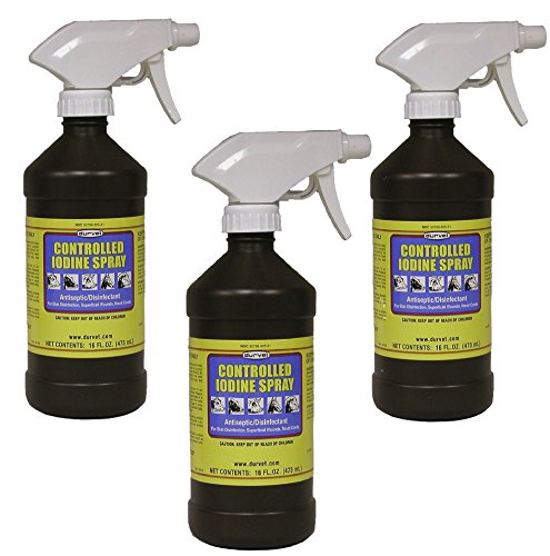 (3 Pack) Durvet Controlled Iodine Spray 16-Ounces Each