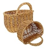 WEKAMOS 2 Cestas De Almacenamiento Para Colgar En La Pared Cestas Tejidas Decorativas Para El Hogar Colgantes Tejidas Para Exteriores