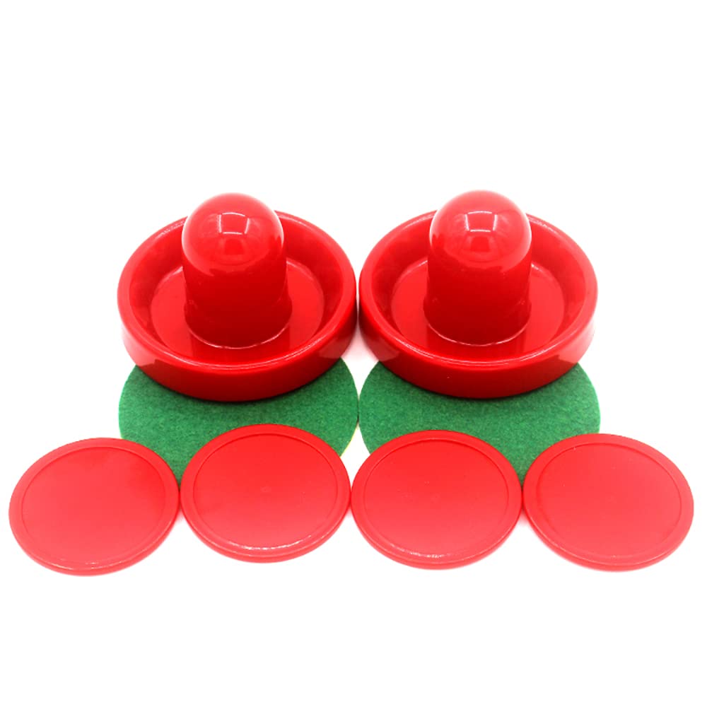 Set da Hockey da Tavolo 4 x 96 mm 4 cursori per Air Hockey con 4 Flanella 8 Dischi - Rosso