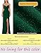 VFSHOW Womens Formal Prom Maxi Dresses Ruched High Slit Beaded Spaghetti Strap Sweetheart Neck Glitter Bodycon Evening Gown Dress (Green, Medium) 11523 GRN M