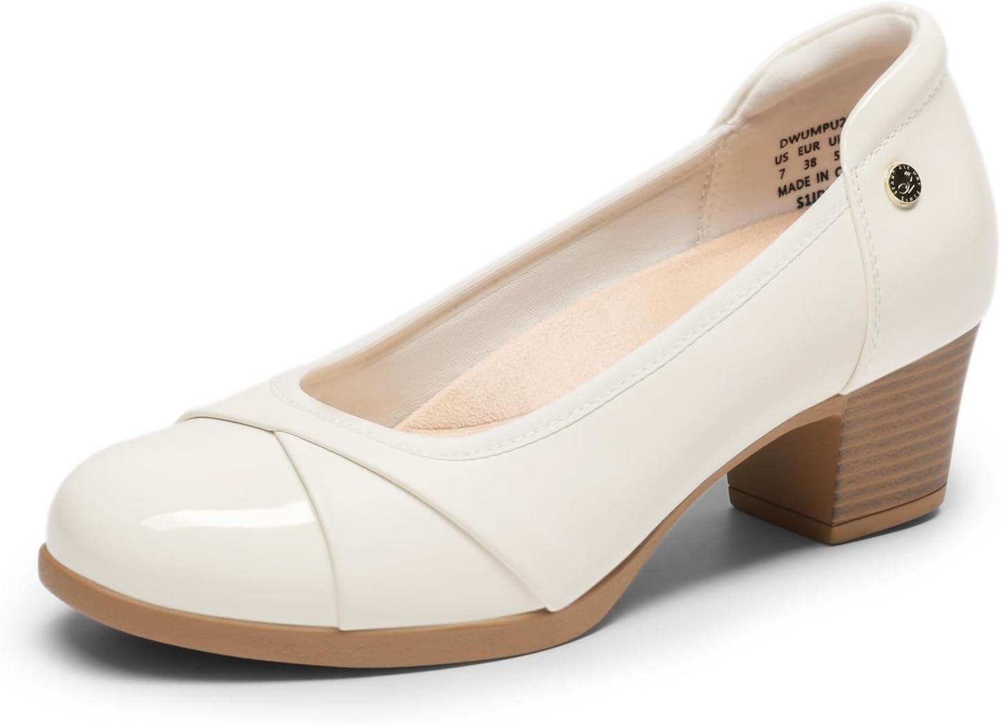 DREAM PAIRS Women's Pumps Low Chunky Block Closed Toe Shoes Work Comfortable Heels Round Toe Dress