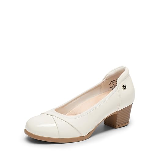 DREAM PAIRS Women's Pumps Low Chunky Block Closed Toe Shoes Work Comfortable Heels Round Toe Dress