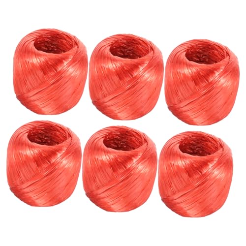Corde en plastique rouge lot de 6 rouleaux pour fixation extérieure