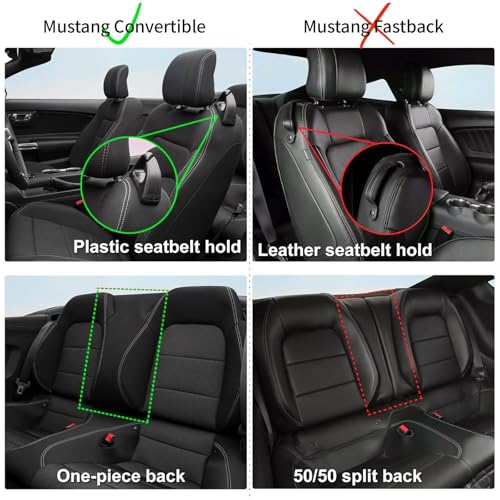 Image of Custom Car Seat Covers for Ford 2015-2026 Mustang Convertible,Faux Leather