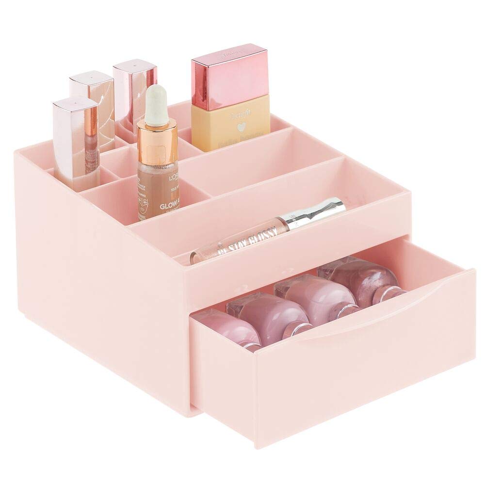 Buy mDesign Cosmetic Drawer Organizer Plastic Tiered, Divided Makeup Organizer Storage Shelf and