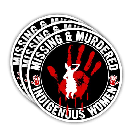 Image of SODAVA (Set of 3) Missing Murdered Indigenous Women Stickers No More Stolen Sisters MMIW Missing Murdered Indigenous Girl MMIW Sticker Gift Decorations Graphic Bumper Sticker 3x4 inch