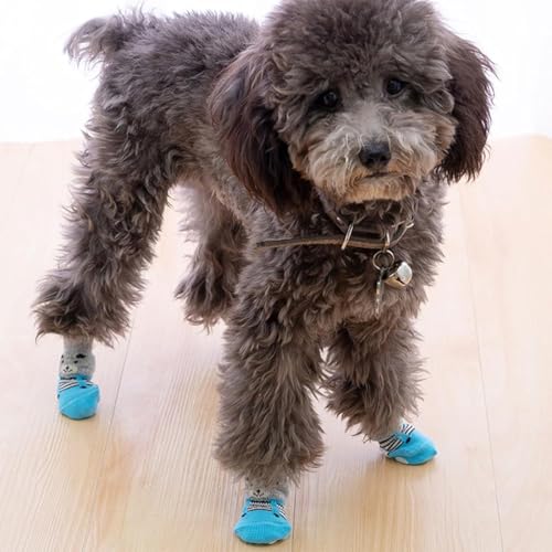 COYUN 16 Stück Indoor Anti-Rutsch Socken für Hunde, Paw Protectoren Hundesocken, Hundesocken Pfotenschutz, Drinnen Warme Haustierschutz für Kleine