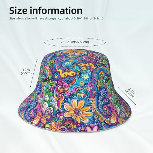 Image of Bucket Hat Double-Side-Wear Reversible Sun Hat Beach Travel Hiking for Women Men