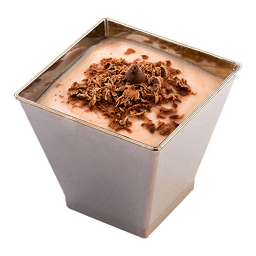 Image of Restaurantware 2 Ounce Appetizer Cups, 100 Square Mini Dessert Cups - Disposable, Recyclable, Silver Plastic Square Plastic Cups, Mini, For Appetizers Or Desserts - Restaurantware