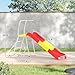 Qaba 6ft Slide for Kids, Metal Freestanding Playground Equipment with Climbing Ladder, Platform for Backyard, Outdoor, Indoor, Gift for Boys, Girls, Ages 3-8, Red