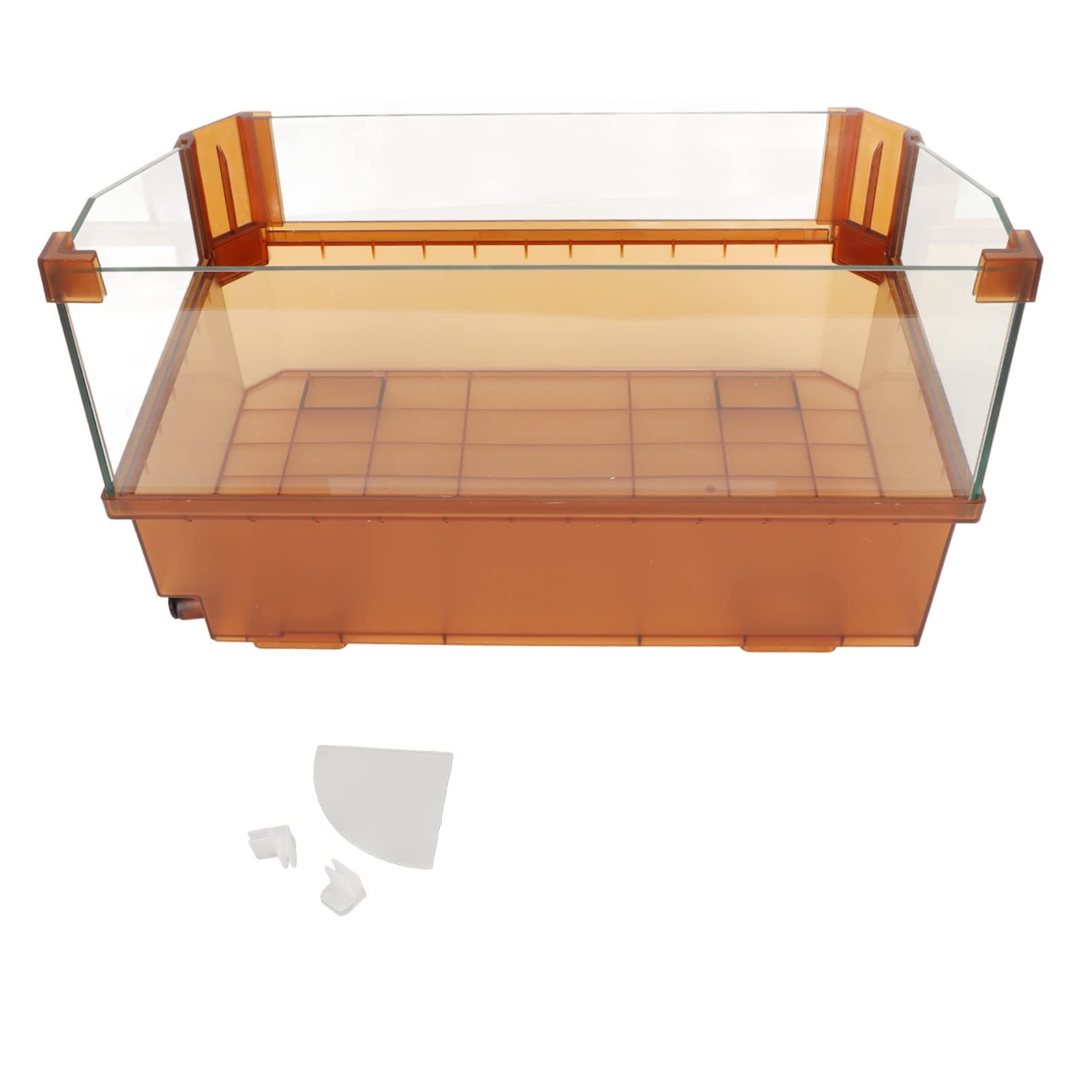 Tanque de Tortugas de Vidrio, hábitat para Tortugas acuáticas con diseño antiescape, recinto de Vidrio Transparente y Reforzado para pequeñas Tortugas, Peces, galápagos, cangrejos