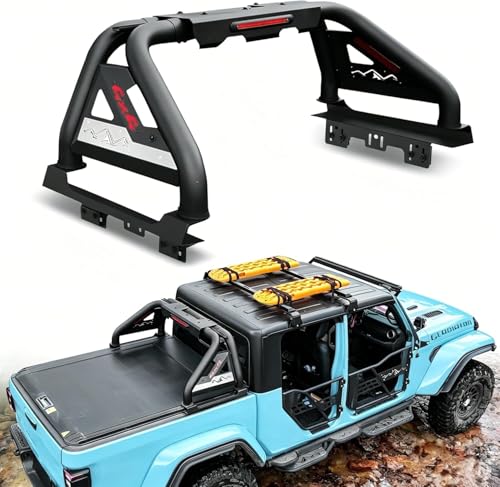 Image of MONOKING Full Size Roll Bar for Truck Retractable Tonneau Cover Adjustable 60 inch-63 inchW for F150 F250 F350 Silverado Sierra Ram 1500 Tundra Titan 2007-2026,Sport Bar with Brake Light for Off Road Camping