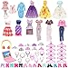 Miunana 45 Accessori per 11.5 Pollici 28 - 30 CM Bambola: 11 Abiti Vestiti + 10 PCS Scarpe + 10 Grucce + 6 Collane + 6 Corone + Cuffie + Notebook