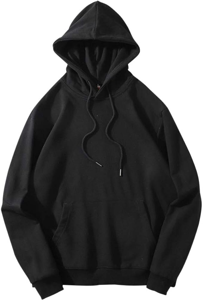 solid black pullover hoodie