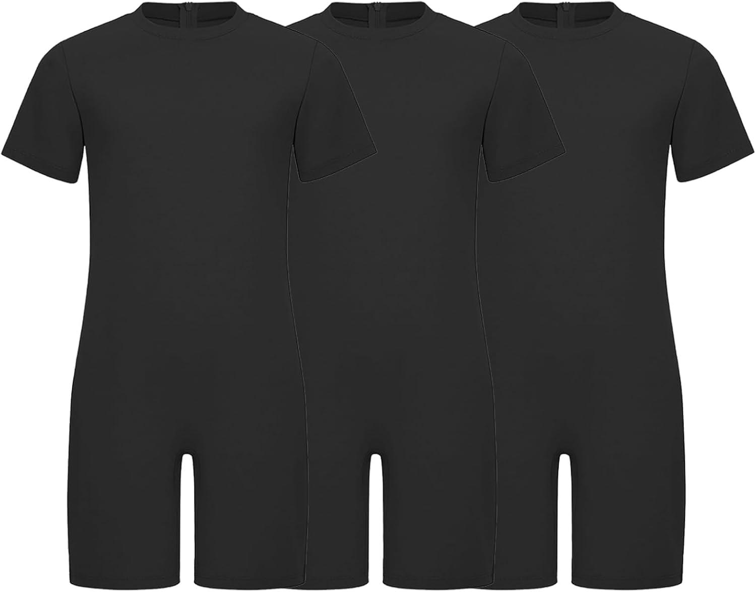 3 Pack Special Needs Adaptive Clothing For Children Boys Short Sleeve Anti-strip Romper Zip Back Bodysuit