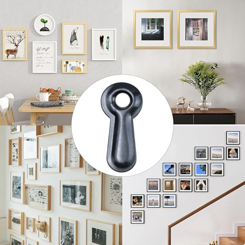 Image of 100Pcs Picture Frame Turn Button Fasteners with Screws, 9x20mm Metal Photo Frame Hardware Backing Clips for Hanging Pictures, Posters, Drawing Crafts - Black